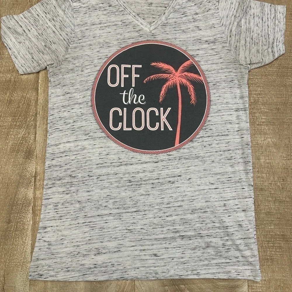 ATX Mafia “Off the Clock” Graphic Tee | V-Neck | Heather Gray | Size S - Picture 8 of 9